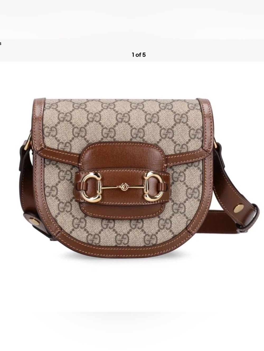 Gucci GG Supreme Horsebit 1955 Mini Rounded Shoulder Bag NEW